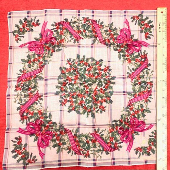 New -Unused Christian dior cotton Handkerchief 19" Chrstimas ottorman floral (98 - Picture 7 of 7